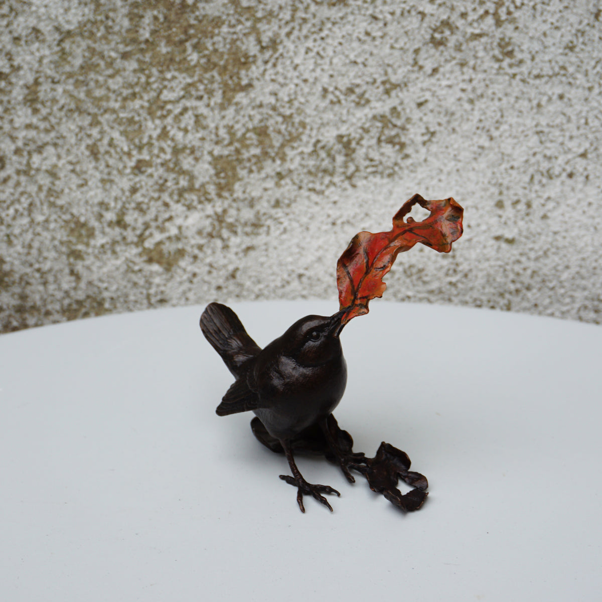 Wren with Oak Leaf